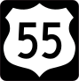 Highway 55 Sign With Black Border Sticker
