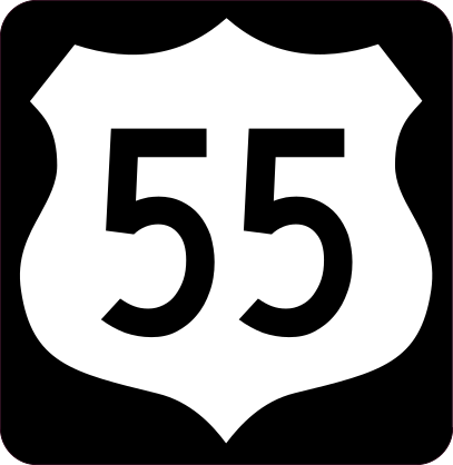 Highway 55 Sign With Black Border Sticker