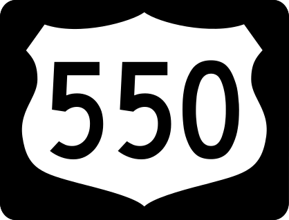 Highway 550 Sign With Black Border Sticker