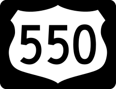 Highway 550 Sign With Black Border Sticker