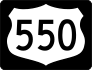 Highway 550 Sign With Black Border Sticker