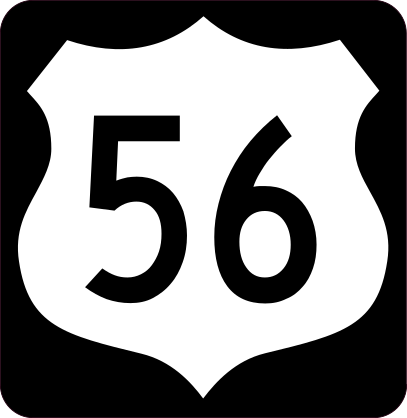 Highway 56 Sign With Black Border Sticker