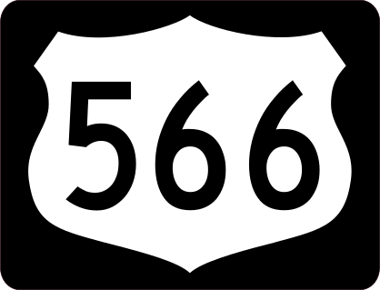 Highway 566 Sign With Black Border Sticker