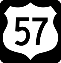 Highway 57 Sign With Black Border Sticker
