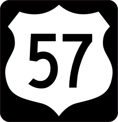 Highway 57 Sign With Black Border Sticker