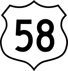 Highway 58 Sign Sticker