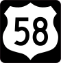 Highway 58 Sign With Black Border Sticker