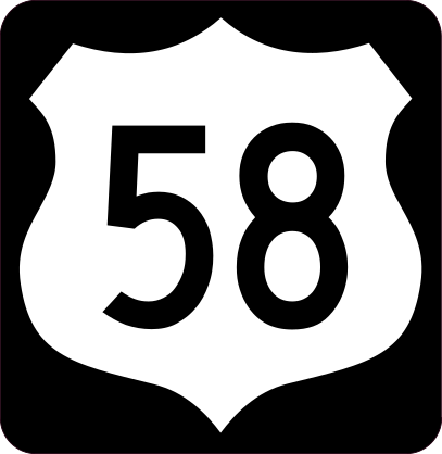 Highway 58 Sign With Black Border Sticker