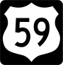 Highway 59 Sign With Black Border Sticker