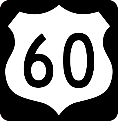 Highway 60 Sign With Black Border Sticker
