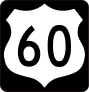 Highway 60 Sign With Black Border Sticker