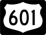 Highway 601 Sign With Black Border Sticker