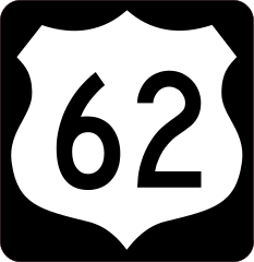 Highway 62 Sign With Black Border Sticker