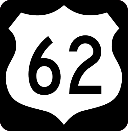 Highway 62 Sign With Black Border Sticker