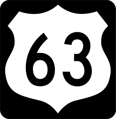 Highway 63 Sign With Black Border Sticker