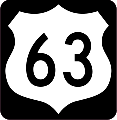 Highway 63 Sign With Black Border Sticker