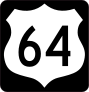 Highway 64 Sign With Black Border Sticker