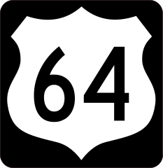 Highway 64 Sign With Black Border Sticker