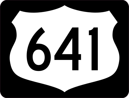 Highway 641 Sign With Black Border Sticker