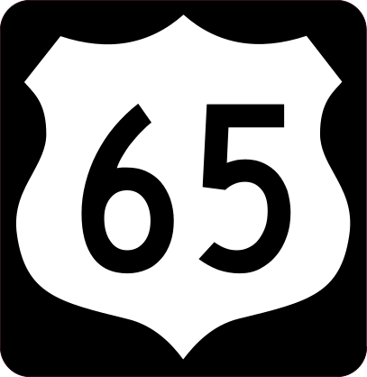 Highway 65 Sign With Black Border Sticker