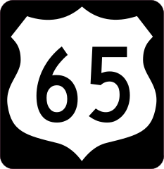 Highway 65 Sign With Black Border Sticker