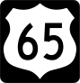 Highway 65 Sign With Black Border Sticker