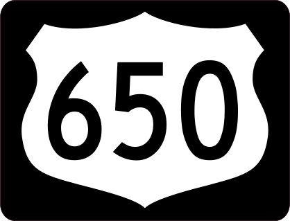 Highway 650 Sign With Black Border Sticker