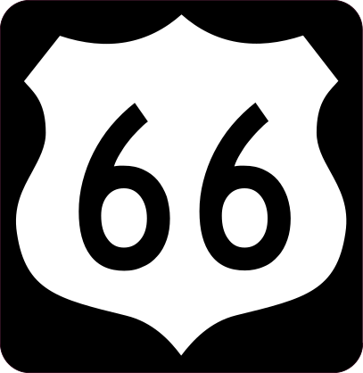 Highway 66 Sign With Black Border Sticker