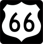 Highway 66 Sign With Black Border Sticker