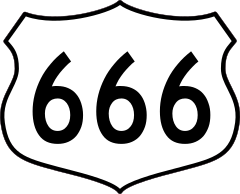 Highway 666 Sign Sticker