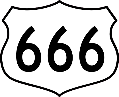 Highway 666 Sign Sticker