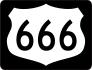 Highway 666 Sign With Black Border Sticker