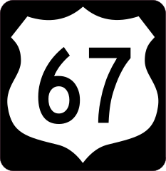 Highway 67 Sign With Black Border Sticker