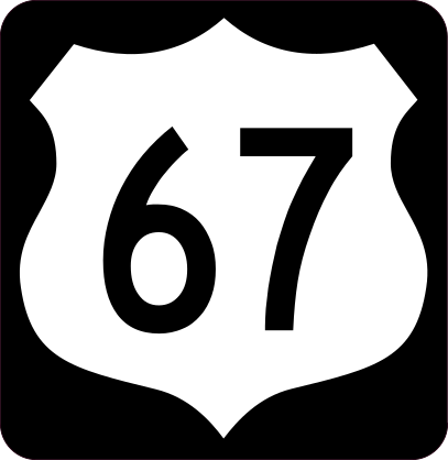 Highway 67 Sign With Black Border Sticker