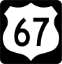 Highway 67 Sign With Black Border Sticker