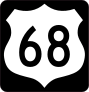 Highway 68 Sign With Black Border Sticker