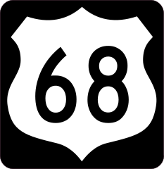 Highway 68 Sign With Black Border Sticker