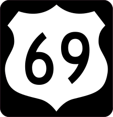 Highway 69 Sign With Black Border Sticker
