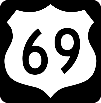 Highway 69 Sign With Black Border Sticker