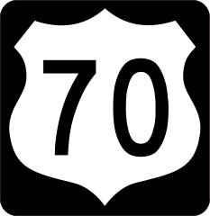 Highway 70 Sign With Black Border Sticker