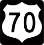 Highway 70 Sign With Black Border Sticker