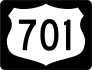 Highway 701 Sign With Black Border Sticker