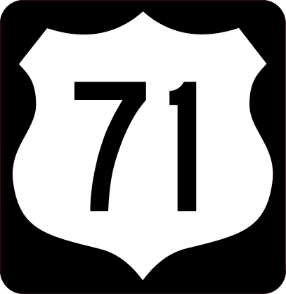 Highway 71 Sign With Black Border Sticker