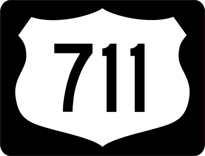 Highway 711 Sign With Black Border Sticker