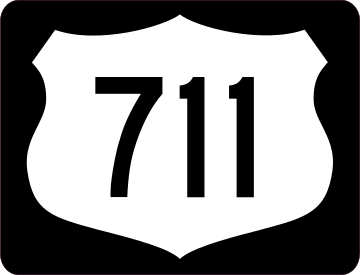 Highway 711 Sign With Black Border Sticker - 50+ Color Options!