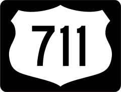 Highway 711 Sign With Black Border Sticker