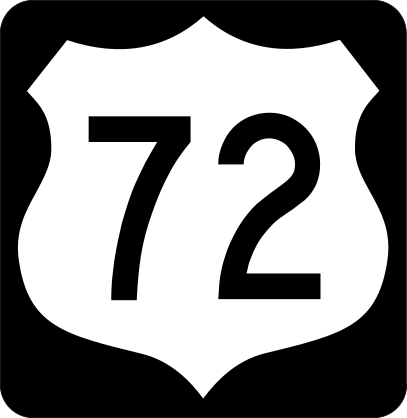Highway 72 Sign With Black Border Sticker