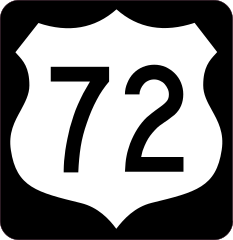 Highway 72 Sign With Black Border Sticker