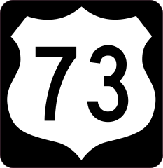 Highway 73 Sign With Black Border Sticker
