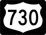 Highway 730 Sign With Black Border Sticker